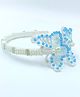 CHOKO Pearl & Beads Embellished Butterfly Detailed Hair Band - Blue White & Grey