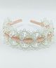 CHOKO Lace And Pearl Embellished Hair Band - Peach White & Cream