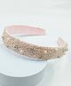 CHOKO Pearl & Beads Detailed Hair Band - Pink Transparent & Silver