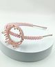 CHOKO Pearl & Beads Embellished Princess Crown Shaped Hair Band - Pink White & Transparent