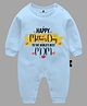 The Peppy Tend Mothers Day Theme Full Sleeves Happy Mothers Day To The Worlds Best Mom Text Printed Romper - Blue
