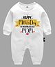 The Peppy Tend Mothers Day Theme Full Sleeves Happy Mothers Day To The Worlds Best Mom Text Printed Romper - White