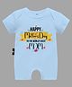 The Peppy Tend Mothers Day Theme Half Sleeves Happy Mothers Day To The Worlds Best Mom Text Printed Romper - Blue