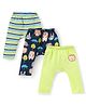 Babyhug Interlock Full Length Diaper Leggings Animal Print Pack of 3 - Multicolour