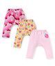 Babyhug Interlock Full Length Diaper Leggings Floral & Strawberry Print Pack of 3 - Multicolour