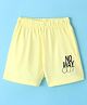 Fido Single Jersey Knit Above Knee Length Shorts with Text Print - Lemon