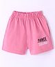 Fido Single Jersey Knit Above Knee Length Shorts with Text Print - Pink