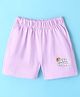 Fido Single Jersey Knit Above Knee Length Shorts with Text Print - Violet
