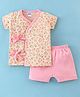 Ben Benny Single Jersey Half Sleeves Night Suit Floral Print - Pink