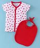 Ben Benny Interlock Knit Half Sleeves Vest with Bib Strawberry Print - Red & White