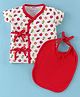 Ben Benny Interlock Knit Half Sleeves Vest with Bib Fruit Print - Red  & White