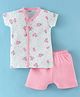 Ben Benny Single Jersey Half Sleeves Night Suit Floral Print -  Bright Pink