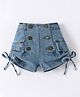 Kookie Kids Denim Shorts with Bow Detailing - Blue