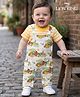 Babyoye Disney Cotton Knit Dungaree & Half Sleeves T-Shirt Set with The Lion King Print - Multicolor