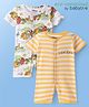 Babyoye Disney Cotton Interlock Knit Half Sleeves  Rompers with Lion King Print Pack Of 2 - Multicolour
