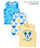 Babyoye Disney Cotton Knit Sleeveless Mickey Mouse Printed Sandos Pack of 3 - Multicolour