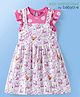 Babyoye Disney Interlock Cotton Frock with Frill Sleeves Inner Tee Winnie the Pooh & Polka Dots Print - Multicolor