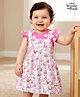 Babyoye Disney Interlock Cotton Frock with Frill Sleeves Inner Tee Winnie the Pooh & Polka Dots Print - Multicolor