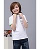 One Friday 100% Cotton Half Sleeves Shark Embroidered T- Shirt - White