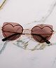 Dukiekooky  Kids Heart Shape Sunglasses-Brown