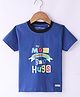 Little Darlings Cotton Half Sleeves T-Shirt Text Print - Royal Blue