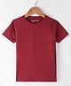 Little Darlings Cotton Half Sleeves Solid Colored T-Shirt - Maroon