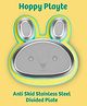 Rabitat Hoppy Playte Anti Skid Stainless Steel Divided Plate - Yellow