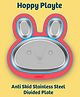 Rabitat Hoppy Playte Anti Skid Stainless Steel Divided Plate - Red