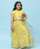 Biba Half Sleeves Floral Embroidered Lehenga With Choli & Dupatta - Yellow