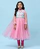 BIBA Full Sleeves Floral Printed Kurta Leggings With Dupatta - Pink