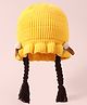 Babyhug Woollen Cap With Bow Applique - Yellow