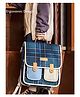 Little Surrpise Box Blue Scottish Plaid Checks Rectangle style Backpack for Kids-12.99 Inches