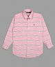 Actuel Full Sleeves Striped Cotton Shirt - Pink & Black