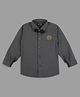 Actuel Full Sleeves Solid Shirt With Bow - Grey