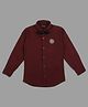 Actuel Full Sleeves Solid Shirt With Bow - Maroon
