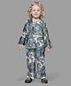 Actuel Three Fourth Sleeves Paisley Printed Co Ord Set  - Green Blue & Cream