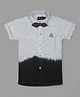 Actuel Half Sleeves Tie Dye Shirt With Bow - Grey & Black