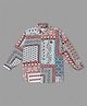 Actuel Cotton Linen Full Sleeves Abstract Printed Shirt - Maroon & Blue