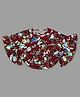 Actuel Bell Sleeves Floral Printed Top - Maroon White & Blue
