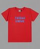 Actuel Half Sleeves Friday Movie Text Printed Tee - Red