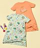Mi Arcus Pack Of 2 100% Cotton Knit Half Sleeves Mermaids Printed Night Gowns - Multi Colour