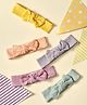 Mi Arcus Set Of 5 100% Cotton Bow Detailed Headbands - Multi Colour