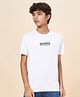 Coolsters by Pantaloons  Half Sleeves Escape Text  Printed Cotton Tee -White