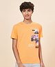 Coolsters by Pantaloons  Half Sleeves Mountains   Printed Cotton Tee -  Orange