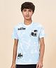 Coolsters by Pantaloons  Half Sleeves Trees   Printed & Tie Dye  Cotton Tee - Blue