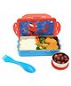 Gluman by  Disney   Snack Pack with Removable Inner Stainless Steel Lunch Box with Spoon & Fork Spiderman Theme Print -  Red & Blue