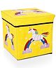 FunBlast Unicorn Print Folding Storage Ottoman Box  Yellow
