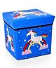 FunBlast Unicorn Print Folding Storage Ottoman Box  Blue