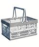 FunBlast Portable Folding Basket Storage Box with Handle  Grey