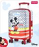 Babyhug Disney Mickey Mouse Hard Sided Kids Trolley Luggage Bag with Wheels Red- 18 Inch